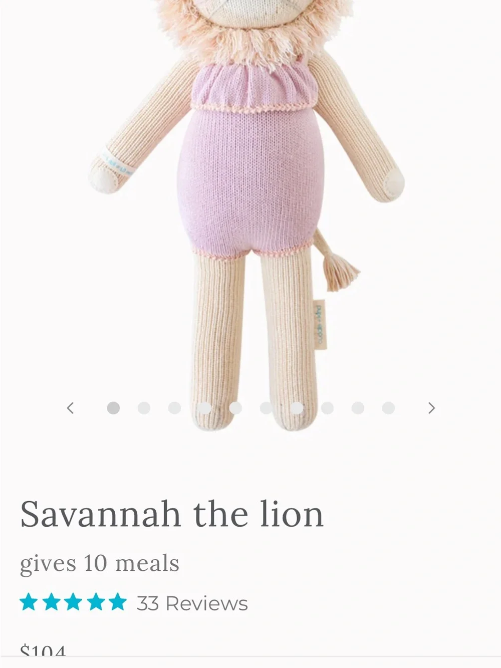Cuddle aNd Kind Savanah the Lion 20 inch